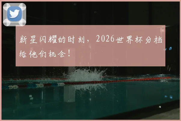 新星闪耀的时刻，2026世界杯分档给他们机会！